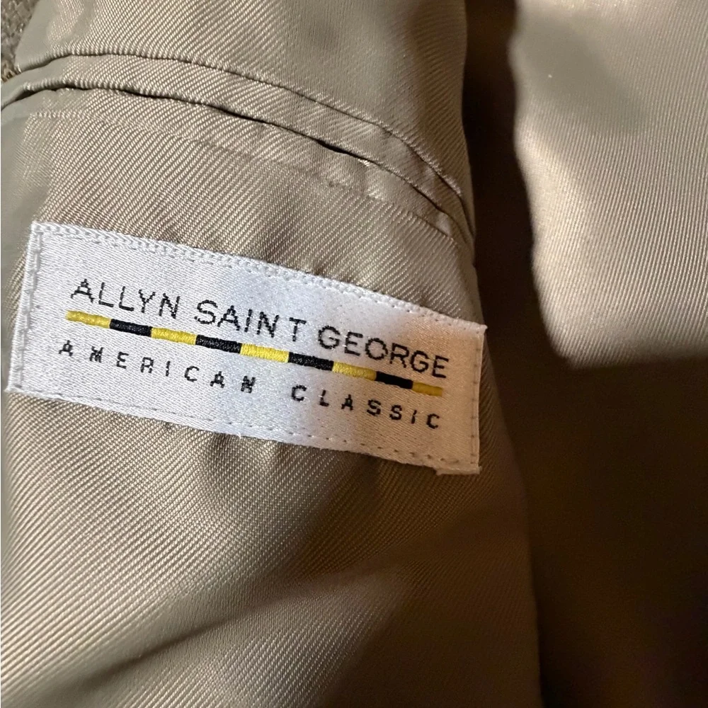 Allyn Saint George brown tan plaid‎ blazer jacket 100% Lambswool size 40R
